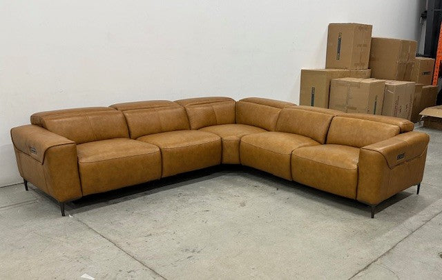 GENE POWER RECLINE LEATHER SECTIONAL