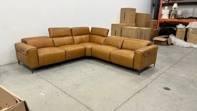 GENE POWER RECLINE LEATHER SECTIONAL