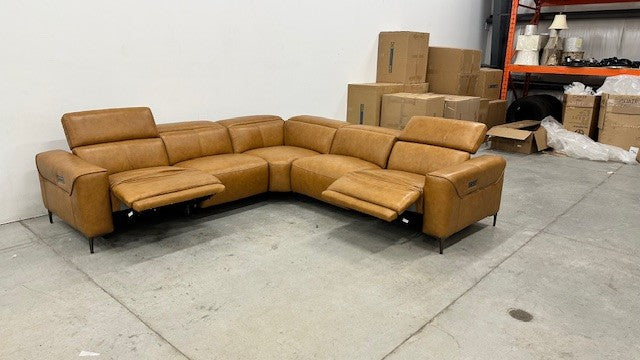 GENE POWER RECLINE LEATHER SECTIONAL