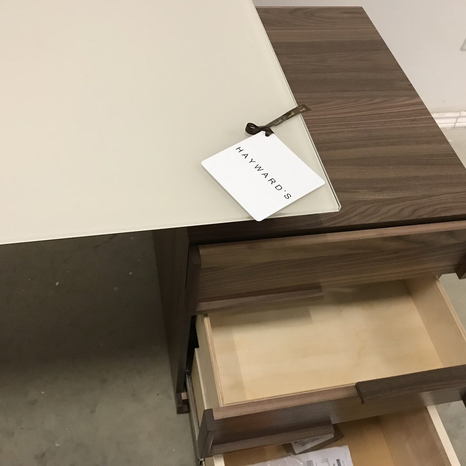 SWAN GLASS TOP DESK