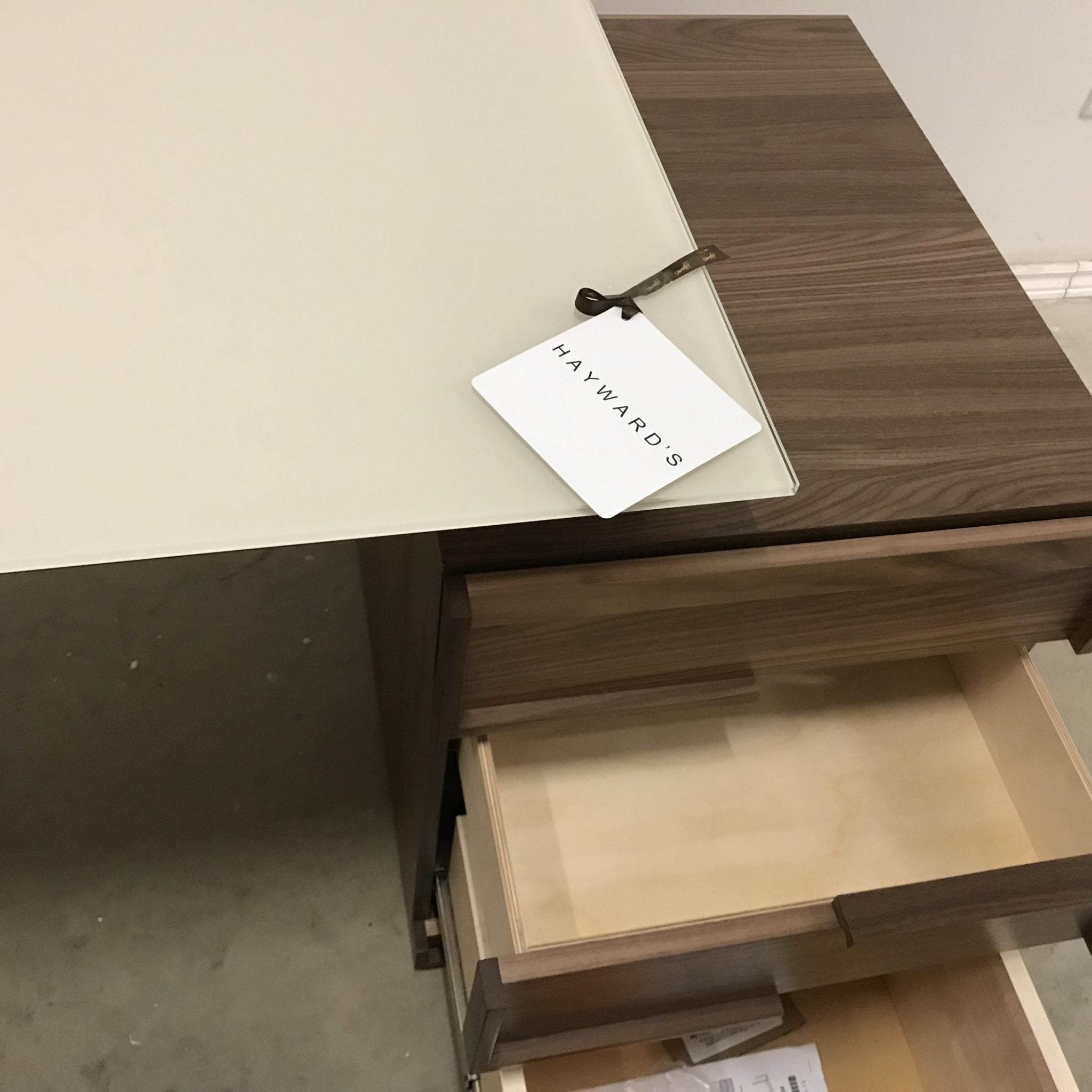 SWAN GLASS TOP DESK