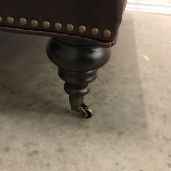 KENMOUNT TUFTED LEATHER OTTOMAN