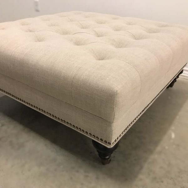 KENMOUNT TUFTED FABRIC OTTOMAN