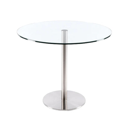 36″ ROUND GLASS TABLE (CHROME BASE)