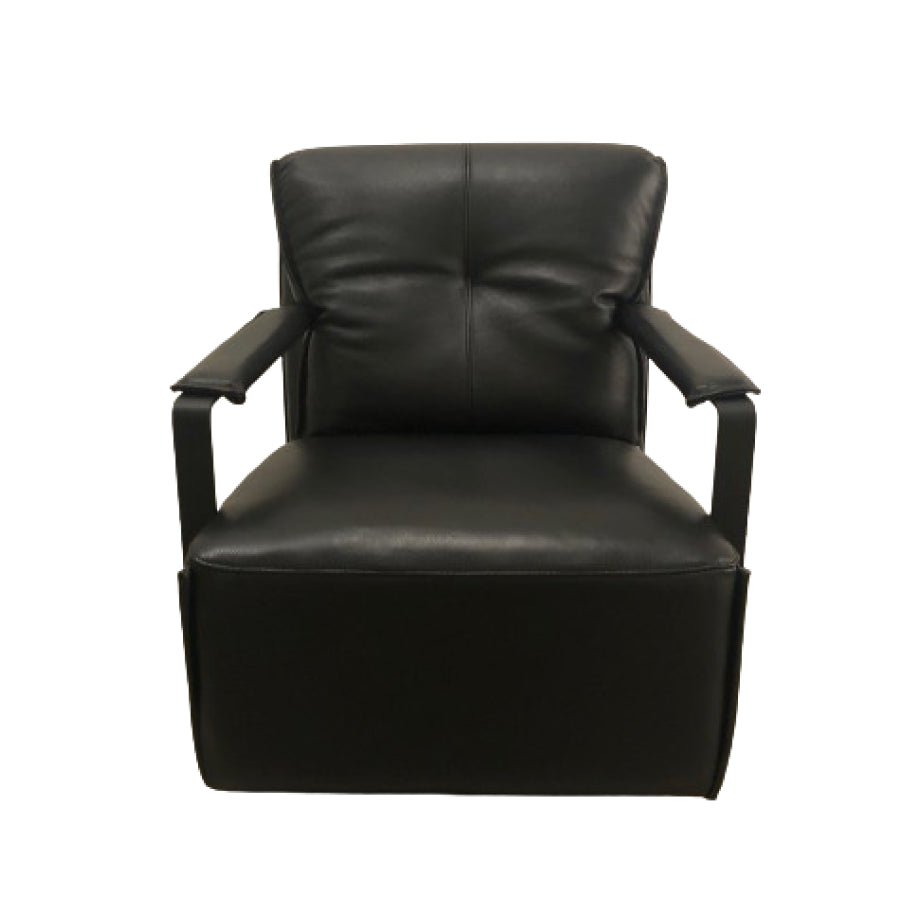 LAGOS BLACK LEATHER ARM CHAIR