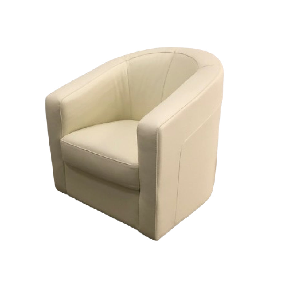 BYRON CREAM LEATHER SWIVEL CHAIR BY CORIUM ITALIA