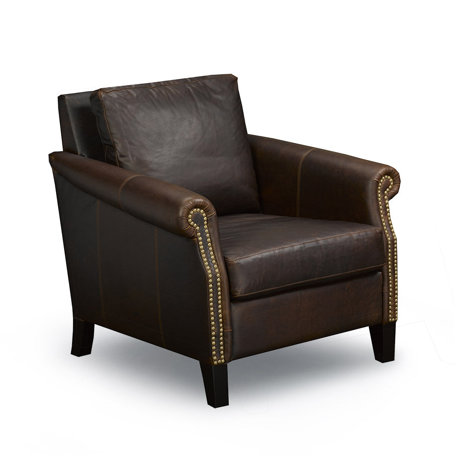ELEANOR VINTAGE LEATHER ACCENT CHAIR