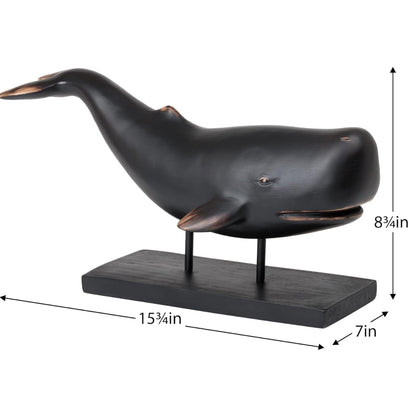 Torre &amp; Tagus Whale on Stand Coastal Decor Statue
