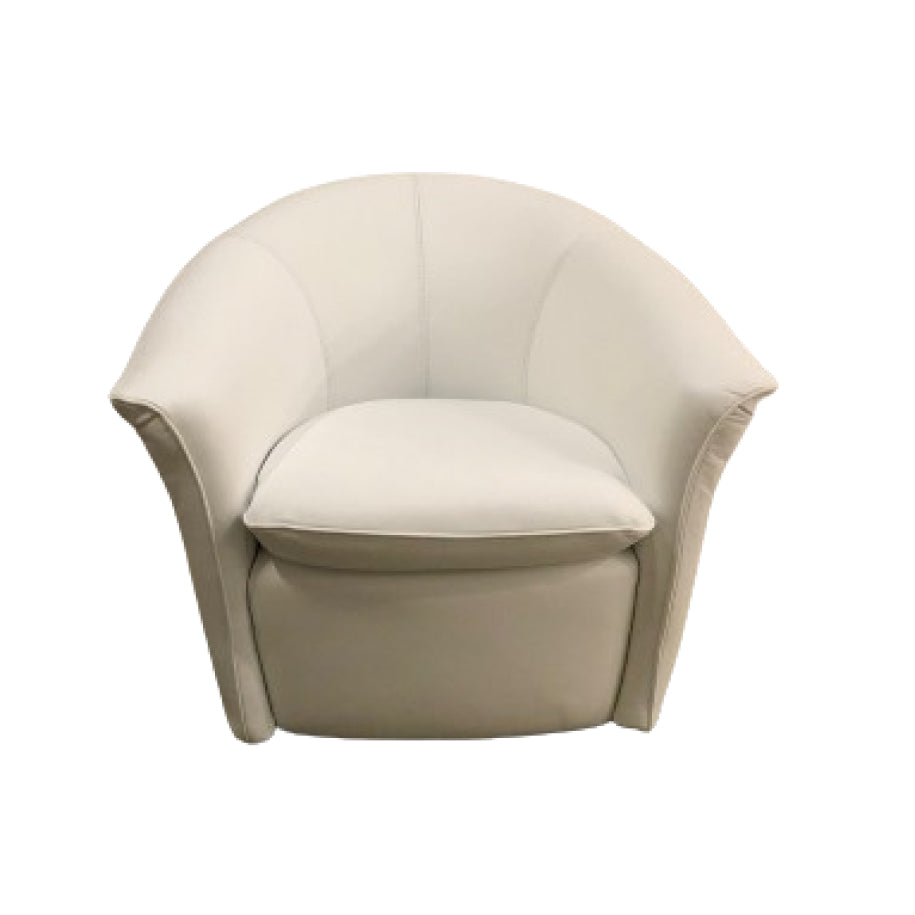 SCOOP WHITE LEATHER SWIVEL CHAIR BY CORIUM ITALIA