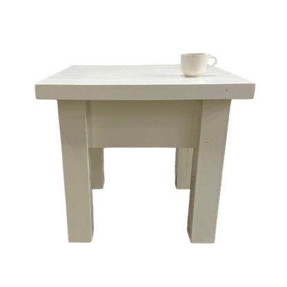 TAHOE SOLID HAND MADE END TABLE In CLOUD WHITE