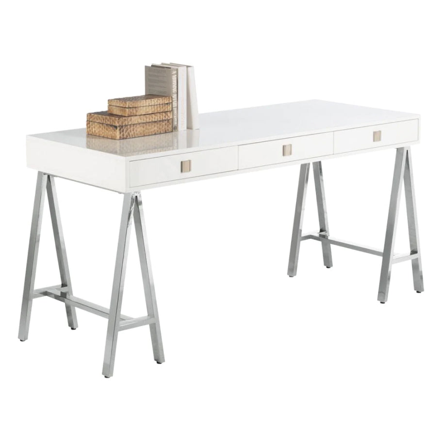 EMBASSY DESK IN HIGH GLOSS WHITE