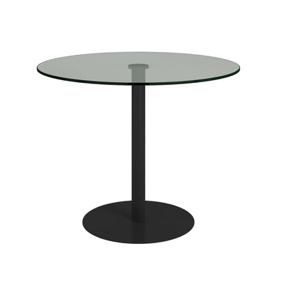 36″ ROUND GLASS TABLE (BLACK BASE)