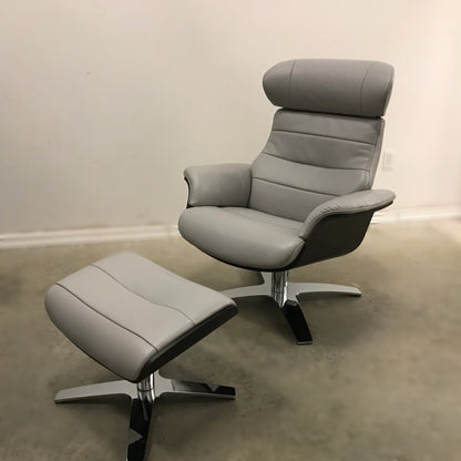 HUMBER LEATHER RECLINER AND OTTOMAN