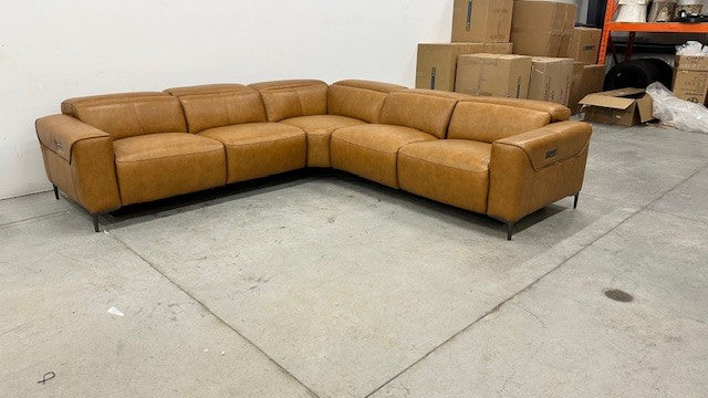 GENE POWER RECLINE LEATHER SECTIONAL