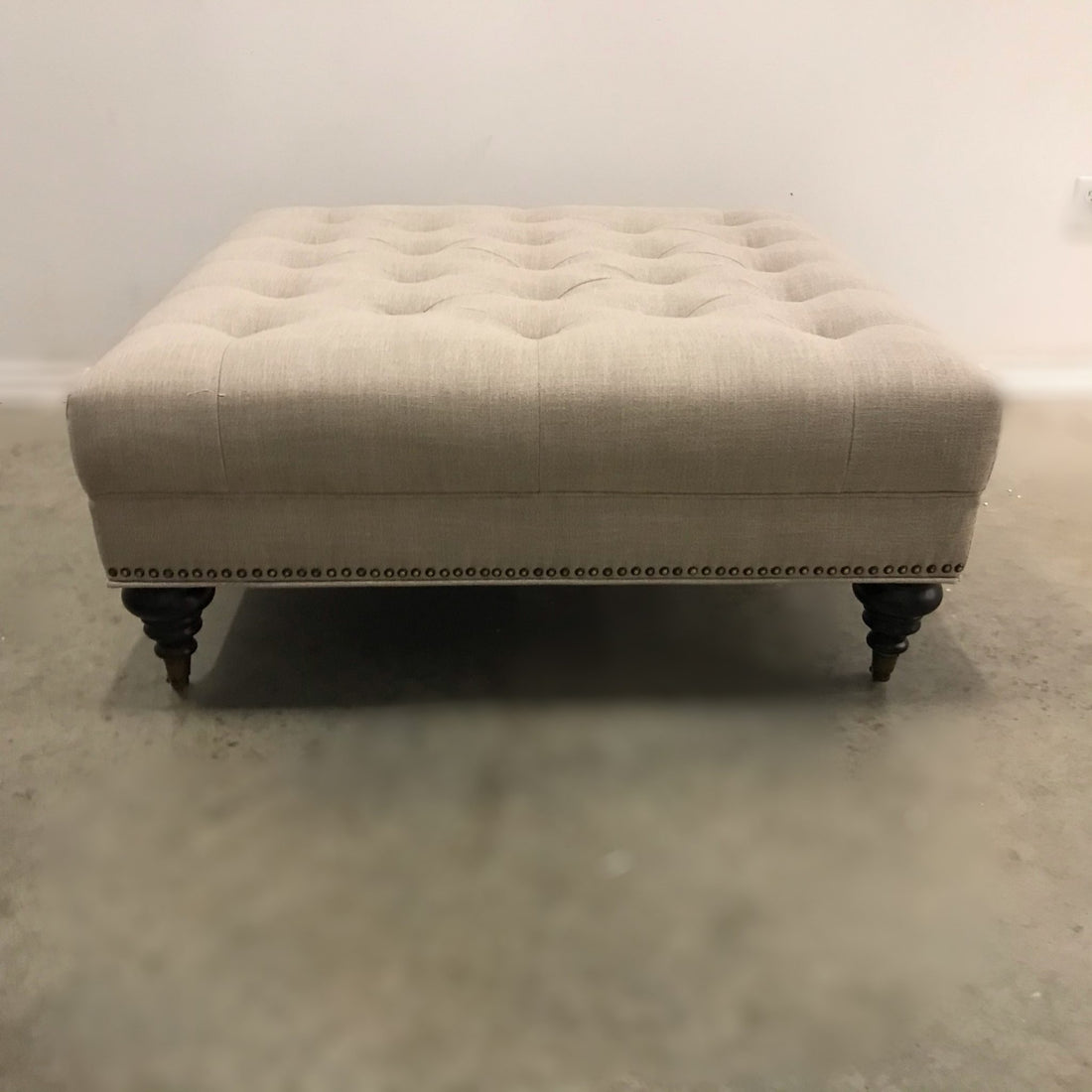 KENMOUNT TUFTED FABRIC OTTOMAN